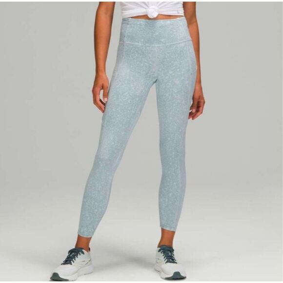 Lululemon Fast Free High Rise Performance Leggings Size 4 Nulux City Grit White - Picture 1 of 12